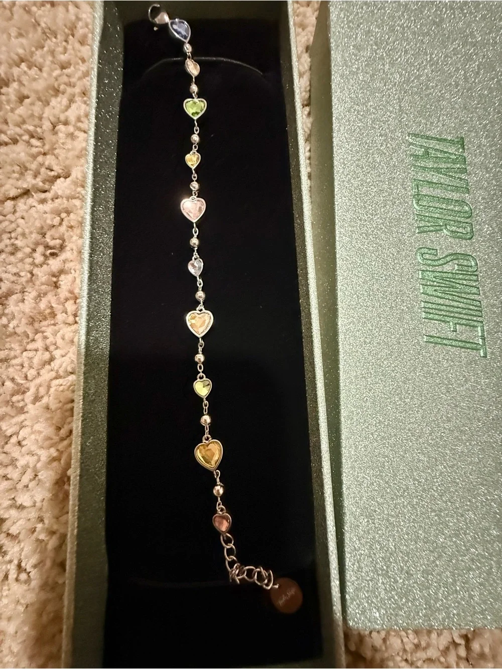 Taylor Swift Lover Heart Bracelet - Pastel Hearts